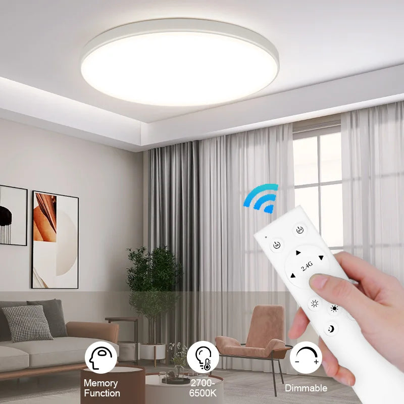 Remote Control Ceiling Lamp – Dimmable LED Chandelier Lighting for Living Room, Bedroom & Kitchen