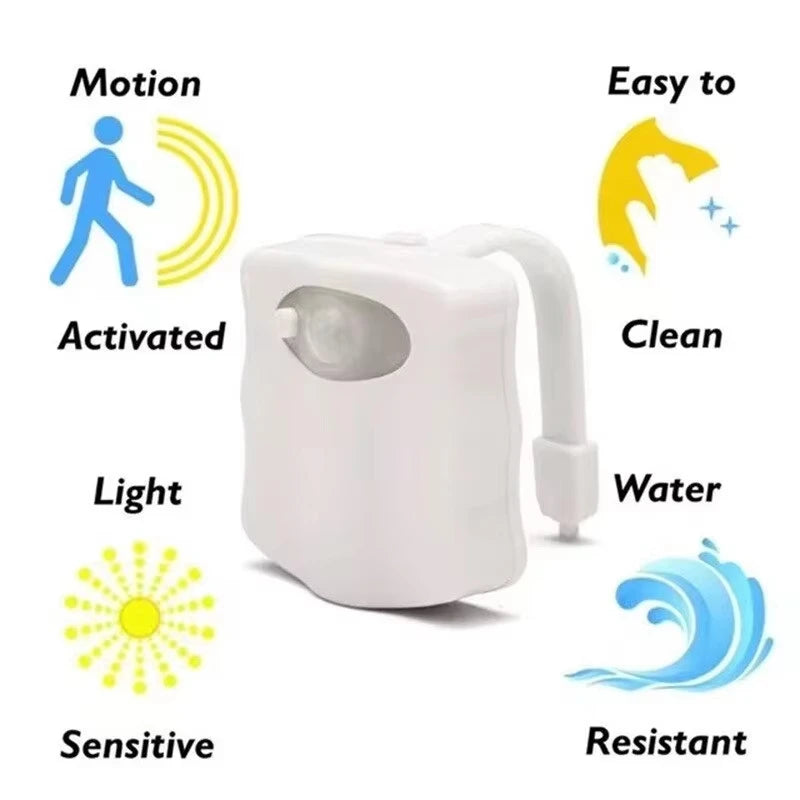 Mini Kawayi Human Infrared Sensing LED Night Light Stick – 16/8 Color Motion Sensing Toilet & Bathroom Lamp
