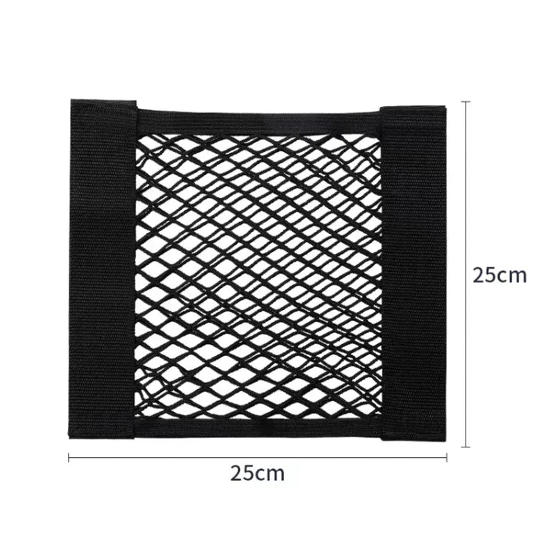Car Trunk Mesh Organizer Universal Velcro Storage Pocket Vehicle Elastic Storage Bag Automotive Mesh Interior Accessories