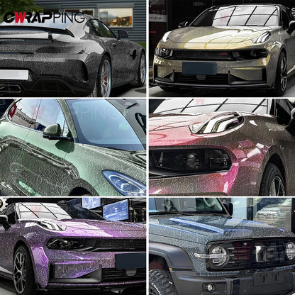 Automotive Vinyl Wrap Glossy Ice Crack Film Anti-scratch Waterproof DIY Body Car Interior Protection Tool Creative Stickers