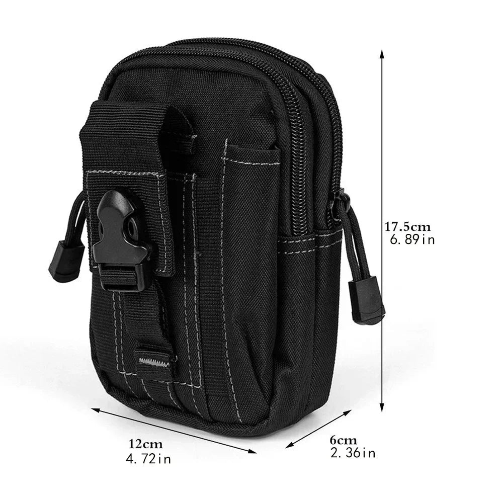 Tactical Universal Cell Phone Holster – Molle Hip Waist Pack with Zipper for Men & Women