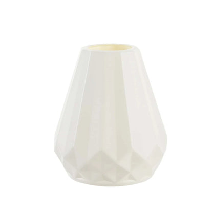 White Imitation Ceramic Plastic Vase – Nordic Decorative Flower Pot for Home, Wedding, or Table Centerpiece