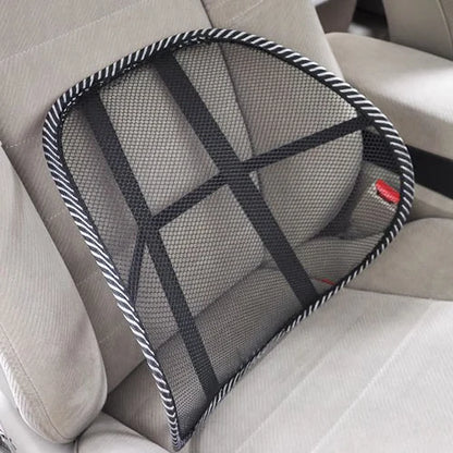 Mesh Lumbar Back Support Cushion – Massage Chair Pad for Car, Office, and Home Seating Comfort