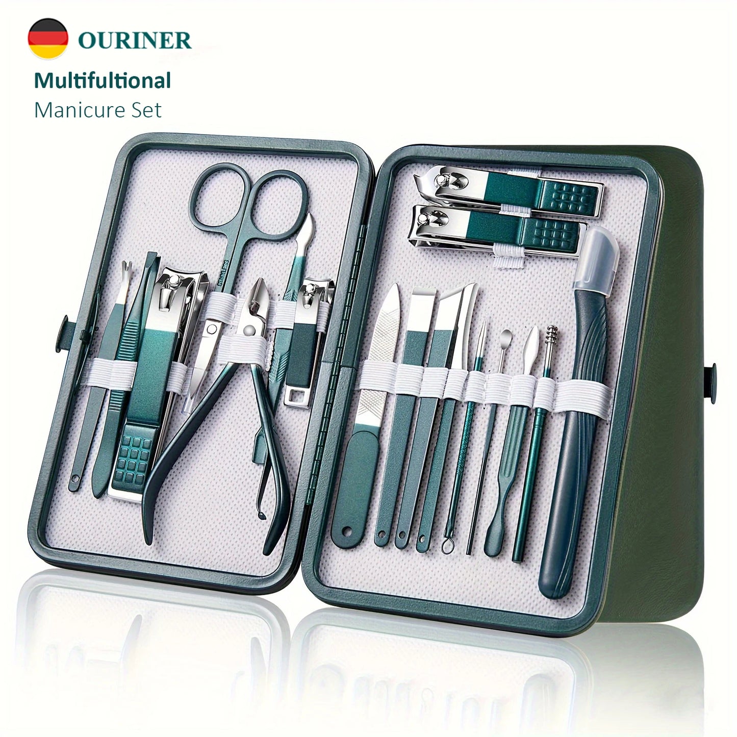Professional 7/10/12/18 Piece Stainless Steel Nail Care Kit – Manicure & Pedicure Set with Travel Case