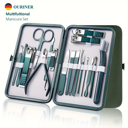 Professional 7/10/12/18 Piece Stainless Steel Nail Care Kit – Manicure & Pedicure Set with Travel Case