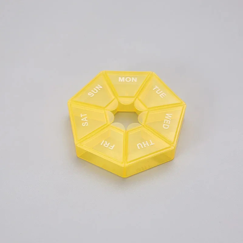 Mini 7-Day Pill Organizer – Small Portable Weekly Pill Box for Travel, Vitamins & Medicine