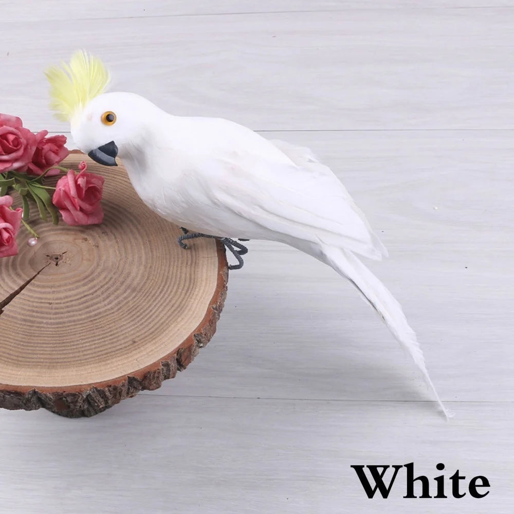 Handmade Simulation Parrot 25/35cm Creative Feather Lawn Figurine Ornament Animal Bird Garden Bird Prop Decoration Miniature