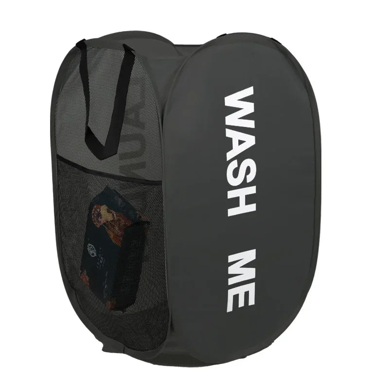 Portable Mesh Pop-Up Laundry Hamper – Breathable Foldable Laundry Basket for Travel, Dorm, Bathroom & Small Spaces