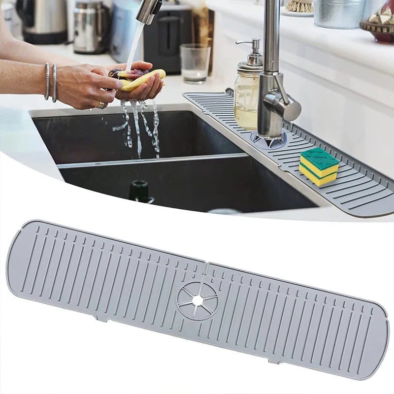 Silicone Faucet Drain Pad – Anti-Splash Non-Slip Kitchen & Bathroom Faucet Mat