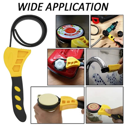 6-inch Belt Wrench Oil Filter Puller – Adjustable Strap Spanner for Auto & Maintenance
