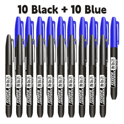6PCs/Set Permanent Marker Pen Fine Point Waterproof Markers Thin Nib Crude Nib Black Blue Red Ink 1.5mm Fine Color Marker Pens
