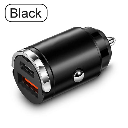 Mini PD USB Car Charger – Type-C Fast Car Charger with QC3.0 for iPhone, Samsung, Xiaomi & Huawei