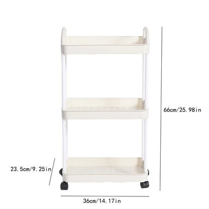 3/4-Tier Multi-Layer Rolling Storage Cart – Mobile Kitchen, Bathroom & Bedroom Organizer with Lockable Wheels