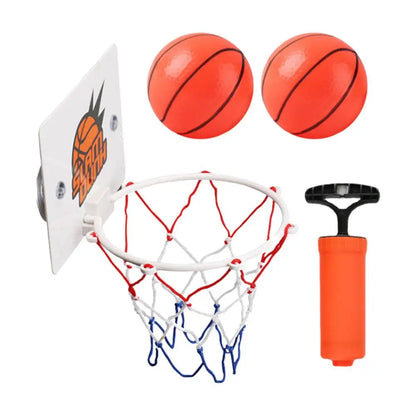 Mini Basketball Hoop for Kids – Indoor Suction Cup Backboard Toy with 2 Balls & Pump