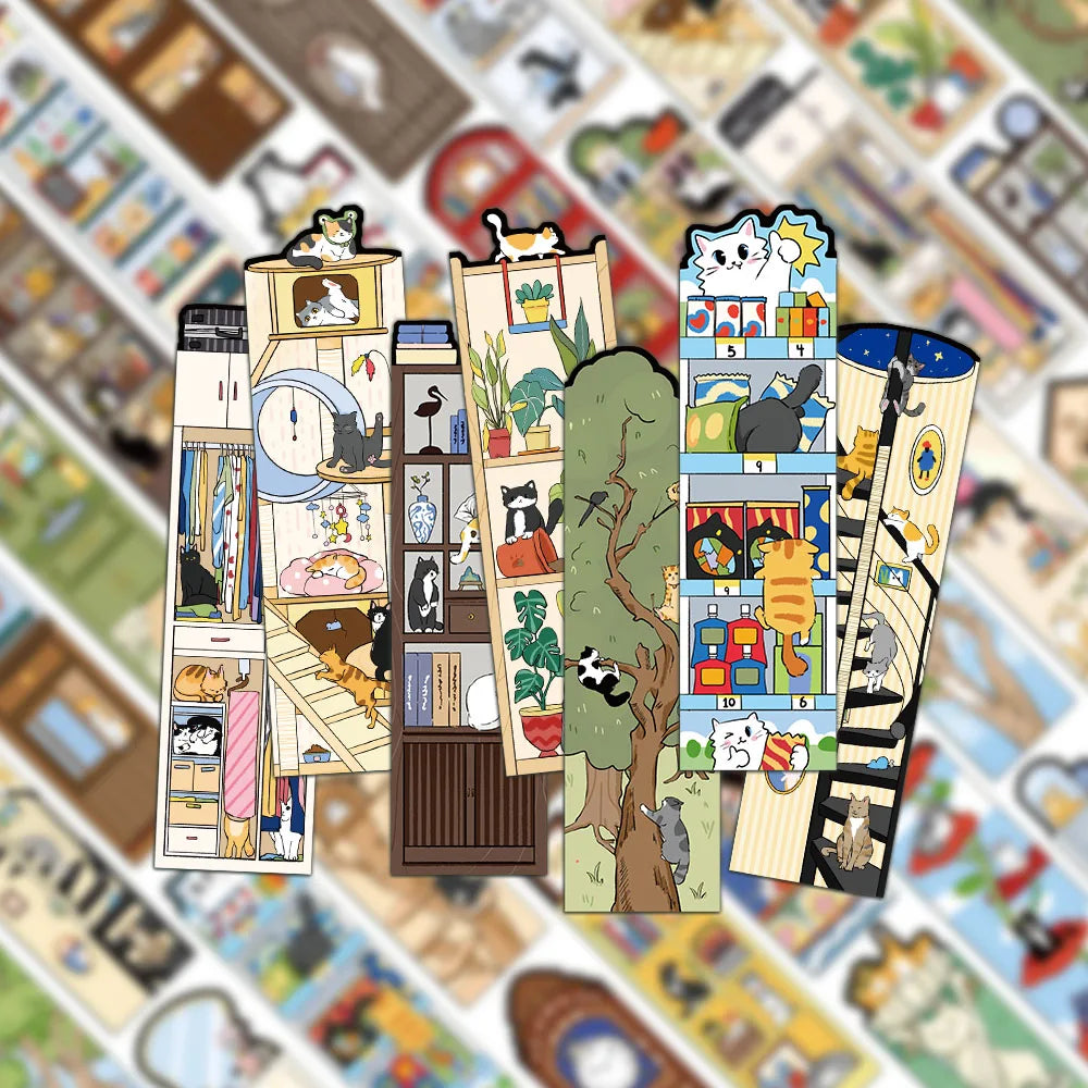 Cute Cat Bookmark Set – 30PCS Cartoon Bookmarks for Reading, Journaling & Gifts