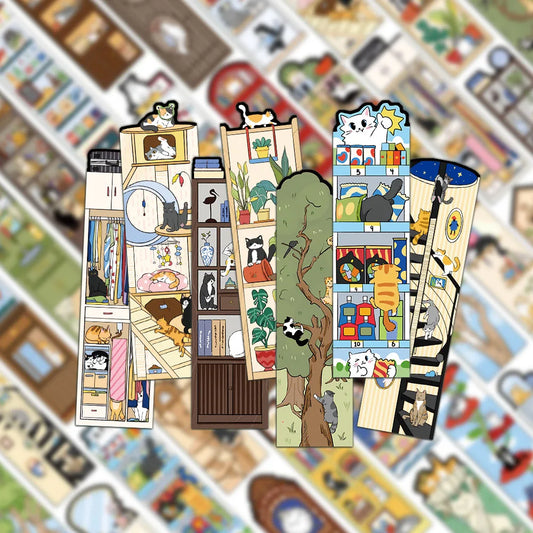 Cute Cat Bookmark Set – 30PCS Cartoon Bookmarks for Reading, Journaling & Gifts