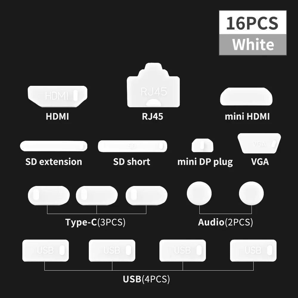 Silicone USB Type C Laptop Interface Dust Protectors Universal Notebook Anti Dust Plug For Laptop Accessories Anti-Dust Caps Set
