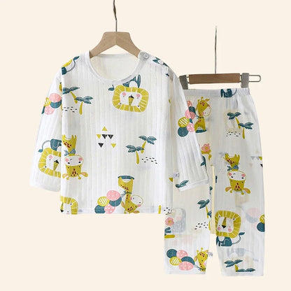 Children's Cotton Pajama Set – Long/Short Sleeve Homewear for Boys and Girls (Autumn/Winter)