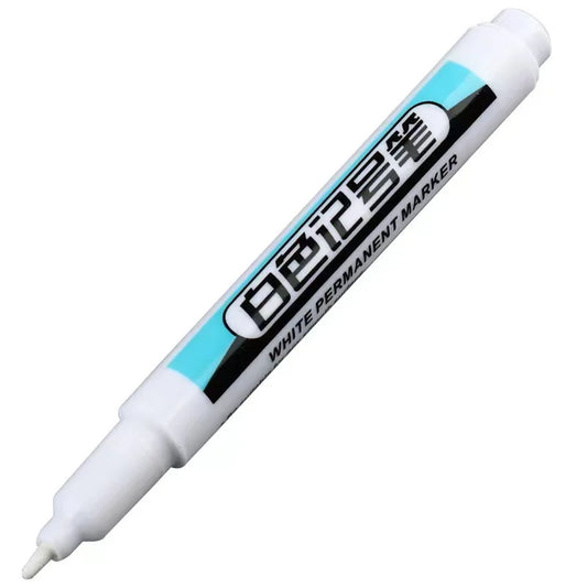 White Marker Oily Fine Tip Pen – Permanent Waterproof Marker for Metal, Glass & More