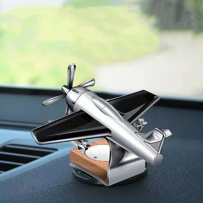 Solar-Powered Rotating Airplane Ornament – Dashboard Car Decoration & Desktop Display