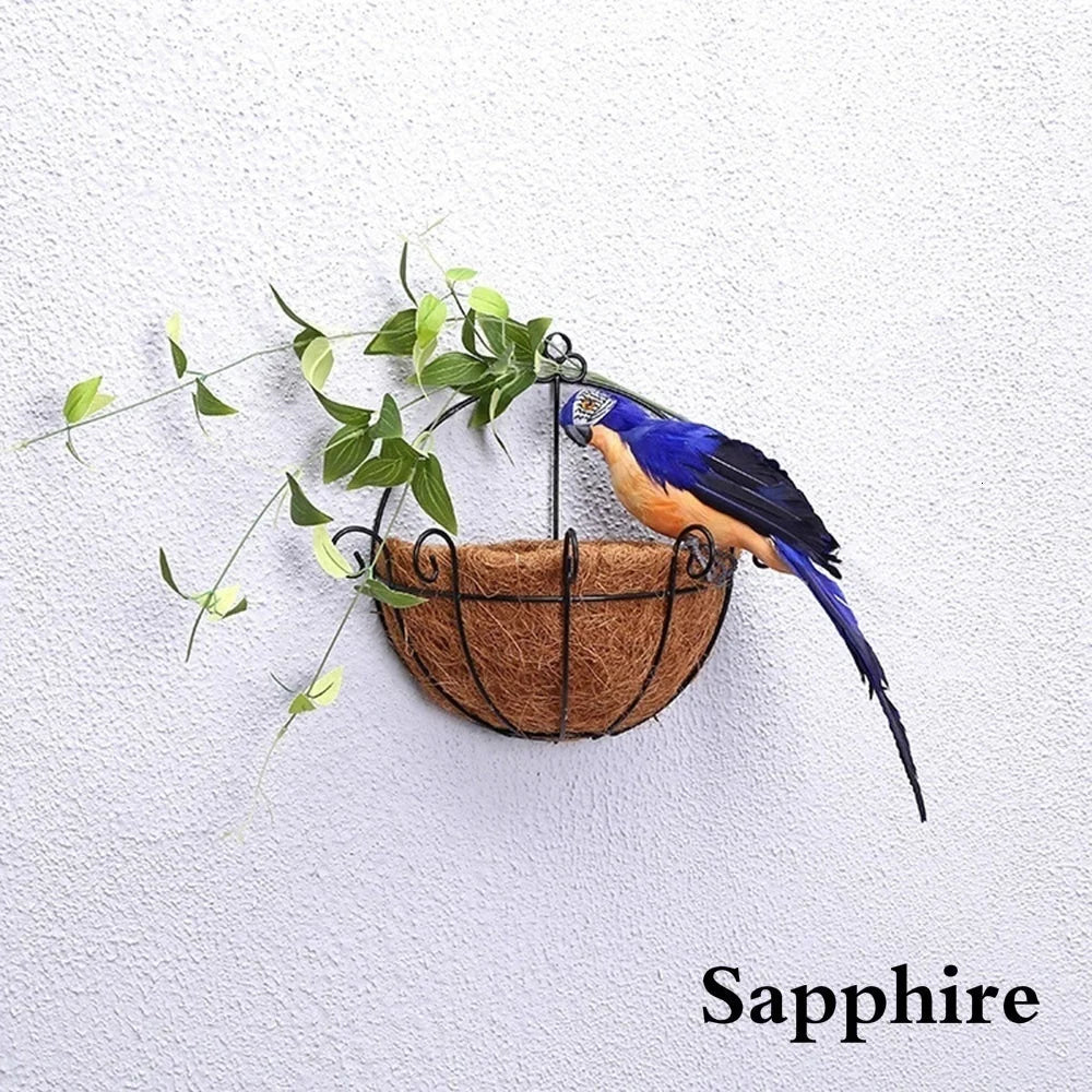 Handmade Simulation Parrot 25/35cm Creative Feather Lawn Figurine Ornament Animal Bird Garden Bird Prop Decoration Miniature