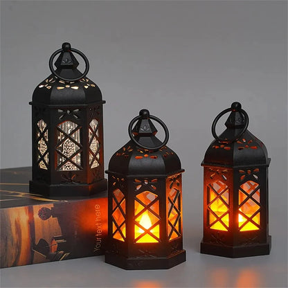 Retro Hexagonal Wind LED Lamp – Creative Portable Candle‑Style Mini Lamp