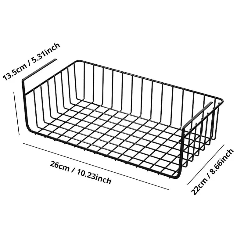 Large Capacity Hanging Net Basket – Iron Wall-Mounted Storage Rack for Kitchen & Wardrobe