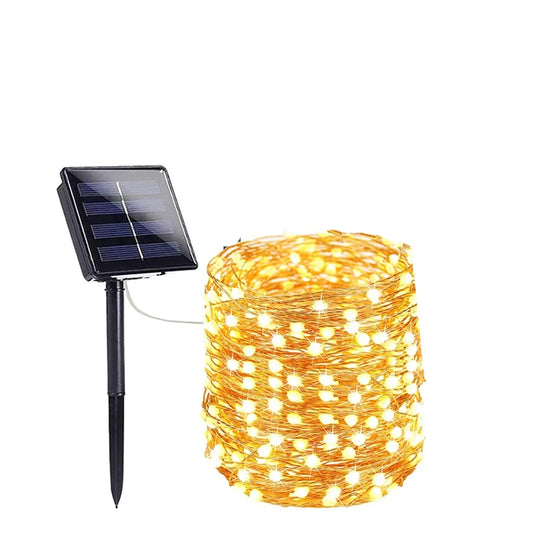 Solar Fairy String Lights Outdoor Waterproof – Copper Wire LED Garland with 8 Lighting Modes for Garden, Patio & Christmas Décor