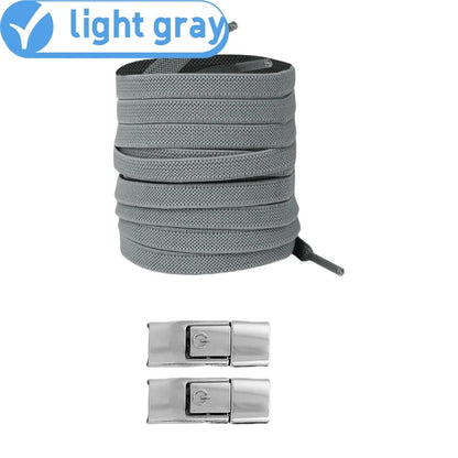 No Tie Press Lock Shoelaces – 8MM Elastic Flat Shoe Laces for Sneakers, Kids & Adults