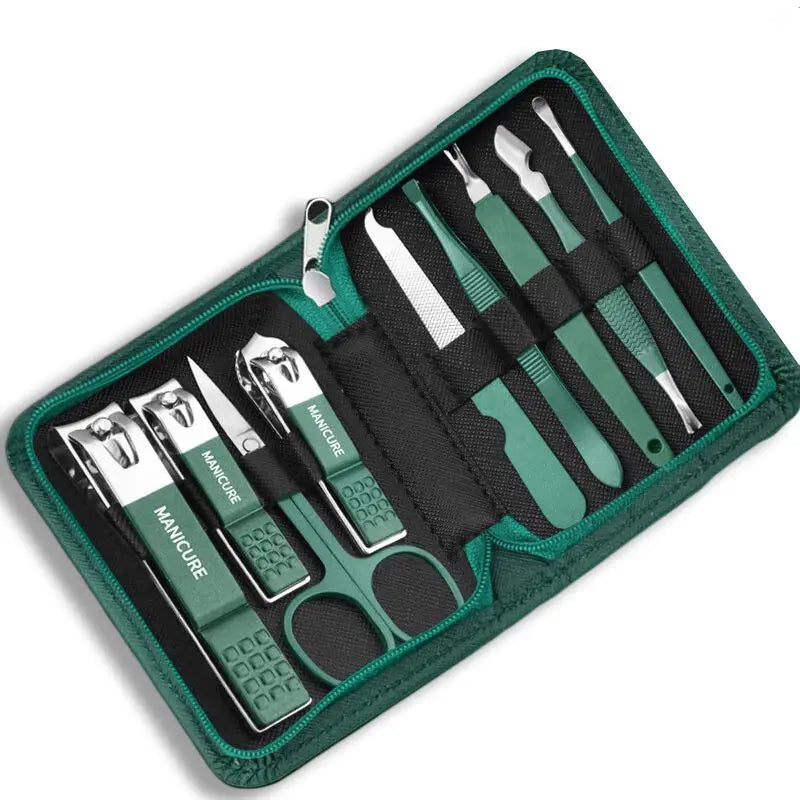 Professional 7/10/12/18 Piece Stainless Steel Nail Care Kit – Manicure & Pedicure Set with Travel Case
