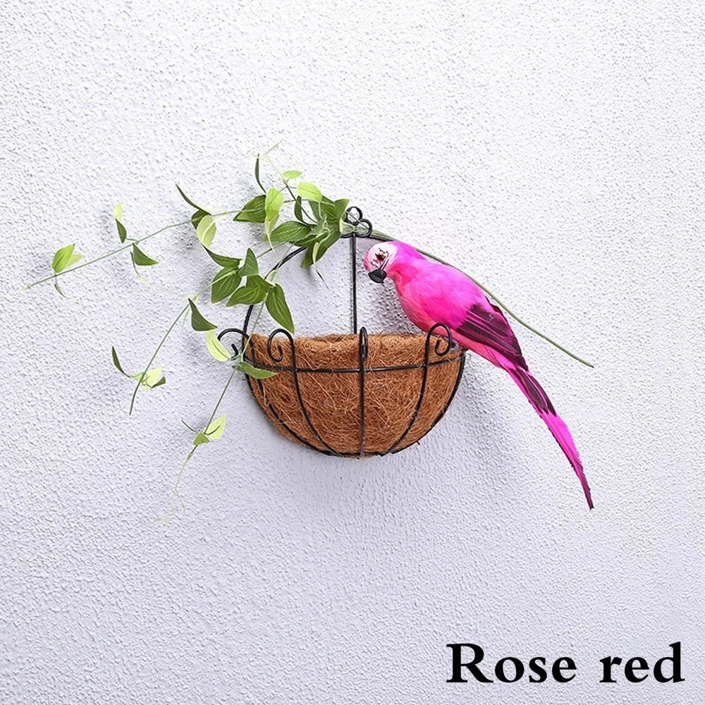 Handmade Simulation Parrot 25/35cm Creative Feather Lawn Figurine Ornament Animal Bird Garden Bird Prop Decoration Miniature
