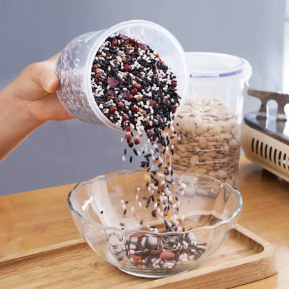 4Pcs Transparent Sealed Storage Boxes – Large Capacity Moisture-Proof Kitchen Food & Grain Organizer Jars