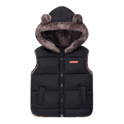 New Hooded Down Vest Coat – Thick Warm Waistcoat for Babies & Kids 2-6 Years
