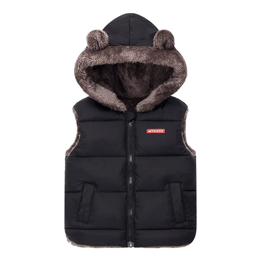 New Hooded Down Vest Coat – Thick Warm Waistcoat for Babies & Kids 2-6 Years