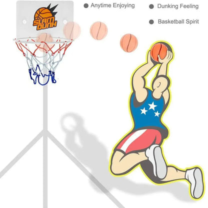Mini Basketball Hoop for Kids – Indoor Suction Cup Backboard Toy with 2 Balls & Pump