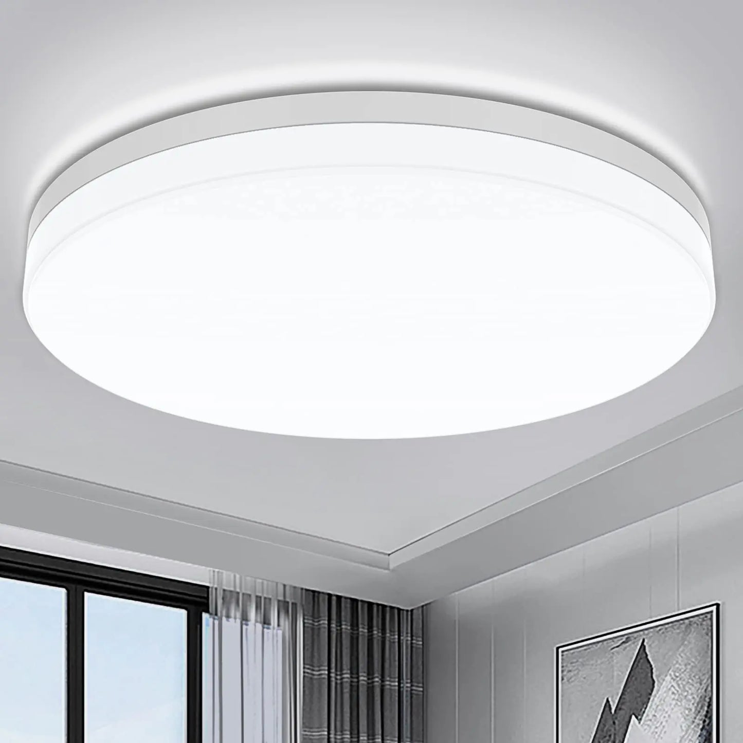 IRALAN Ultra-Thin Round LED Ceiling Light – 18W/24W/36W/48W Modern Flush Mount Fixture for Bedroom, Kitchen & Living Room
