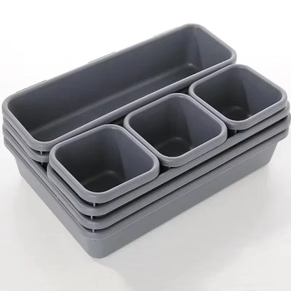 8pcs Adjustable Drawer Organizer Box Set – Makeup, Kitchen, Closet & Bathroom Storage Trays