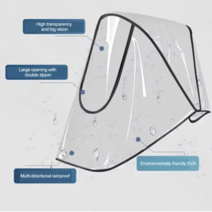 Universal Stroller Rain Cover – Waterproof, Dustproof, Transparent Weather Shield for Baby Prams