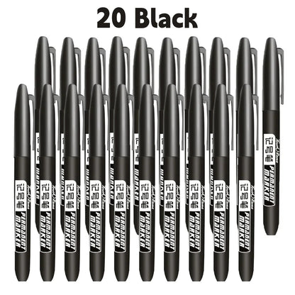 6PCs/Set Permanent Marker Pen Fine Point Waterproof Markers Thin Nib Crude Nib Black Blue Red Ink 1.5mm Fine Color Marker Pens