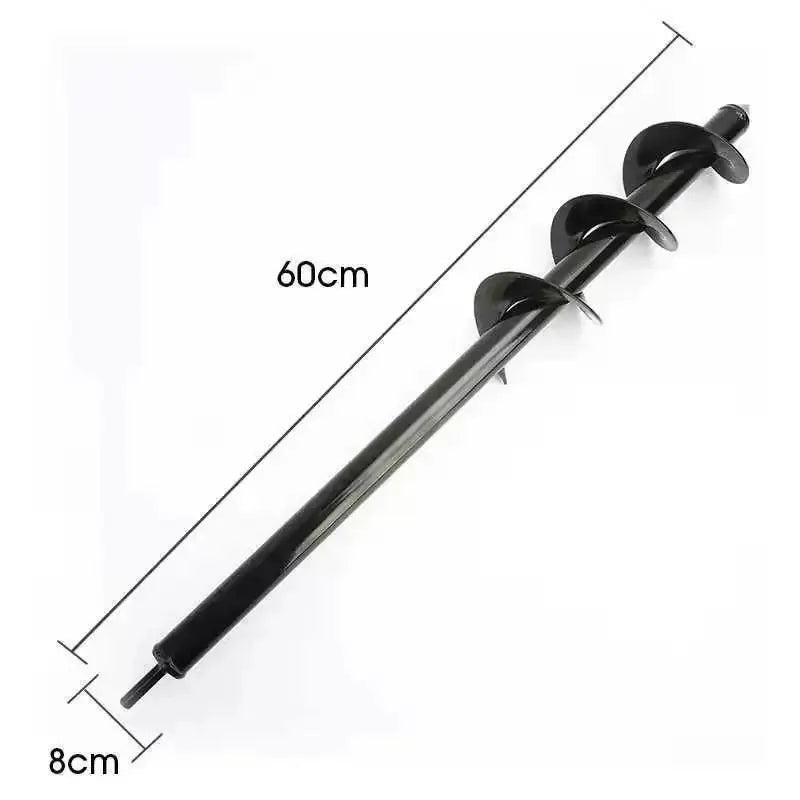 Steel Spiral Auger Drill Bit – High-Carbon Hole Digger for Planting & Soil Loosening