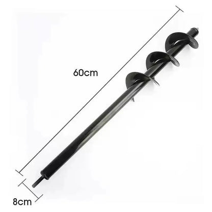 Steel Spiral Auger Drill Bit – High-Carbon Hole Digger for Planting & Soil Loosening