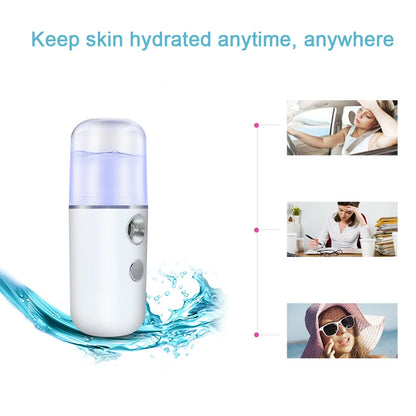 USB Mist Facial Sprayer – Rechargeable Nano Face Steamer & Skin Moisturizing Beauty Tool
