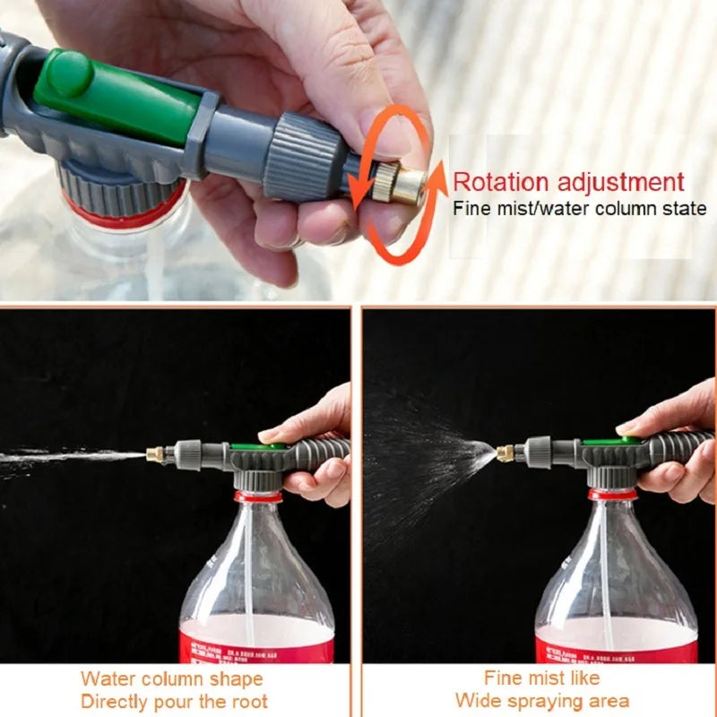 High Pressure Manual Air Pump Sprayer – Adjustable Drink Bottle Spray Head Nozzle for Garden Watering & Agriculture