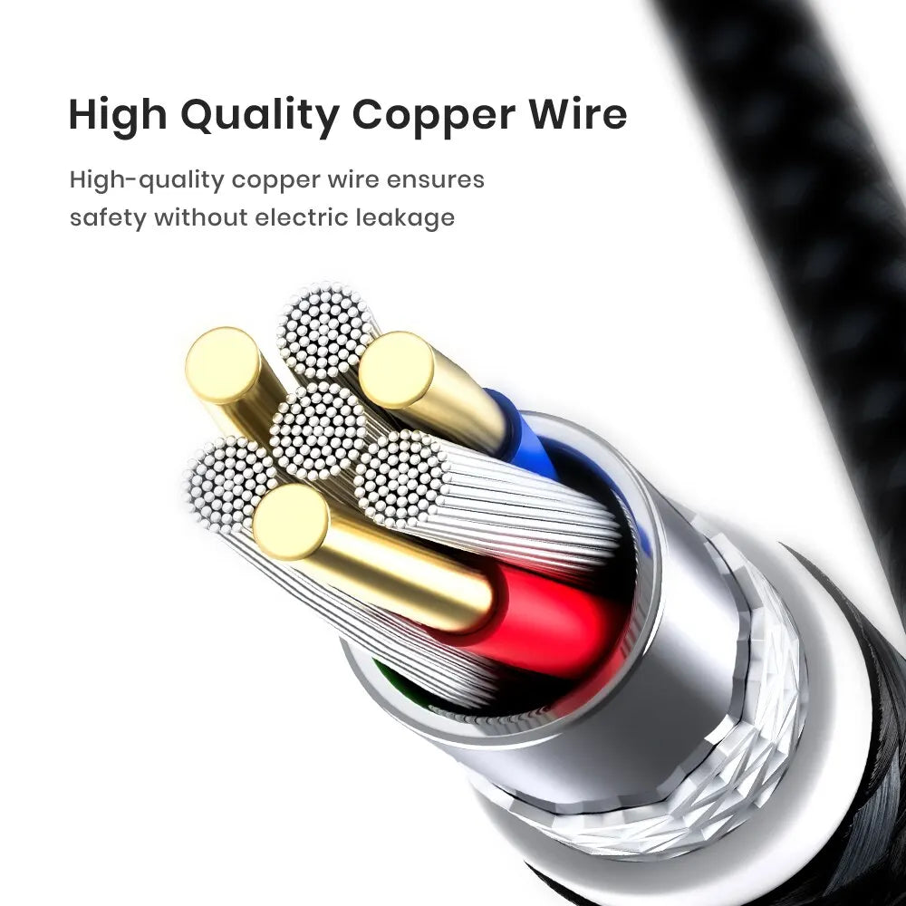 TOPK 60W PD Fast Charging USB C to USB Type-C Cable – Durable 2m PD Cable for MacBook Pro & Samsung