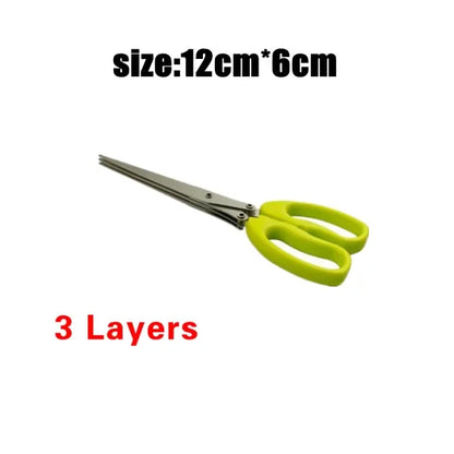 Multi-Functional 3/5-Layer Stainless Steel Kitchen Scissors – Herb Cutter for Scallions, Nori, and Shredded Veggies