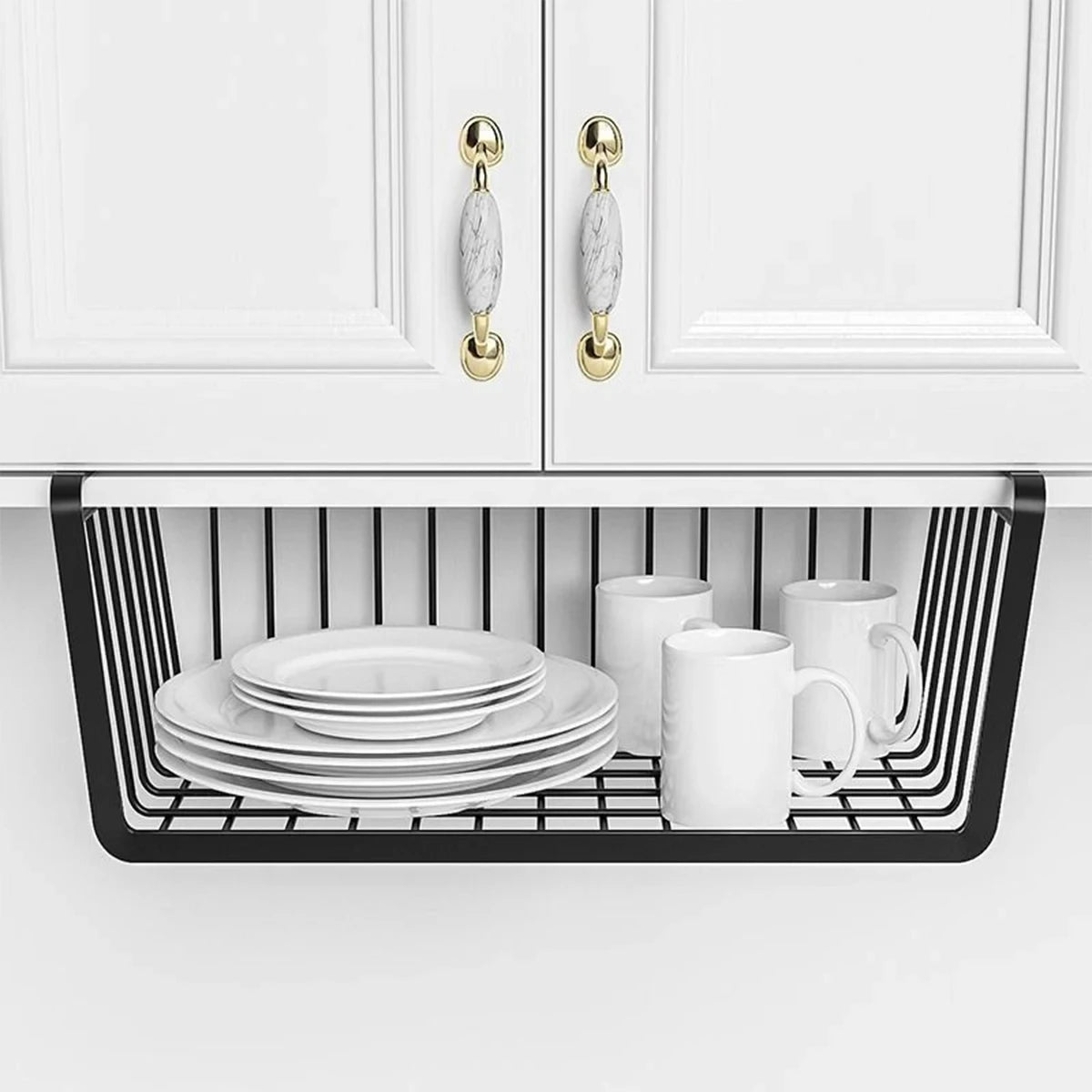 Large Capacity Hanging Net Basket – Iron Wall-Mounted Storage Rack for Kitchen & Wardrobe