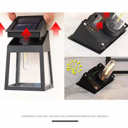 Solar Wall Light Outdoor Waterproof – Warm LED Fence Lamp for Garden, Pathway & Yard Decoration