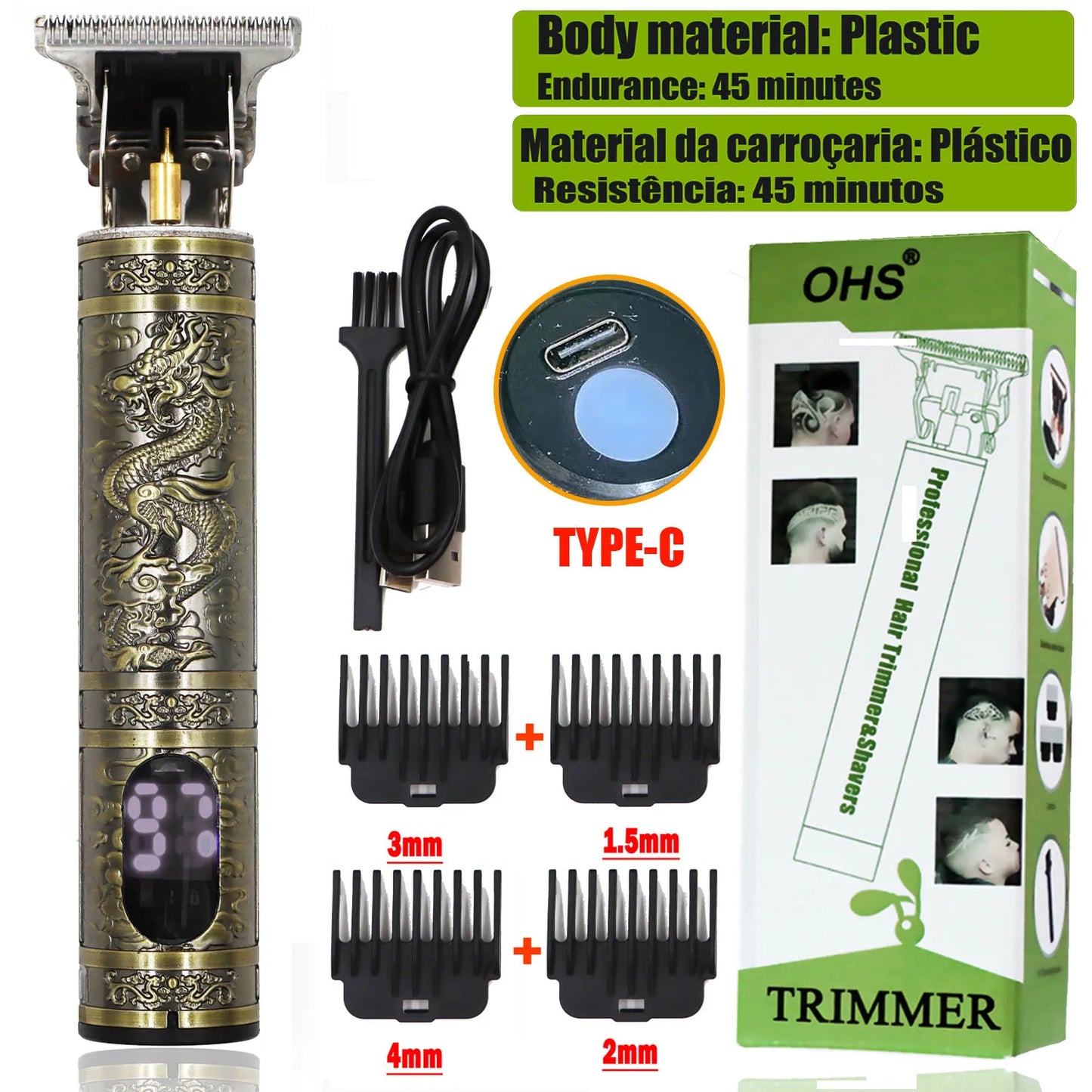 Hot Sale Vintage T9 Electric Cordless Hair Cutting Machine Professional Hair Barber Trimmer For Men Clipper Shaver Beard Lighter