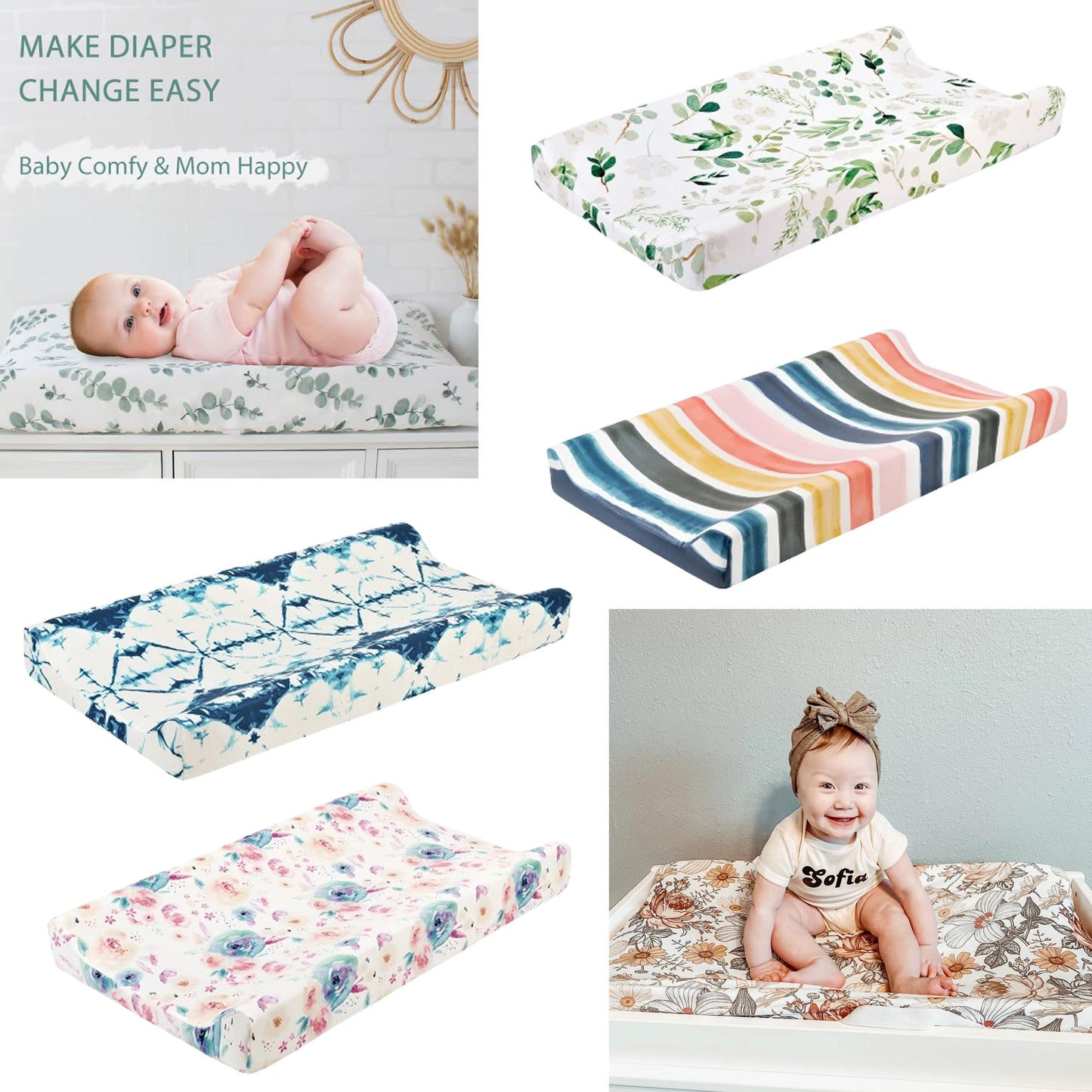 Detachable Muslin Cotton Crib Sheet – Soft Fitted Baby Mattress Cover with Elastic Edges