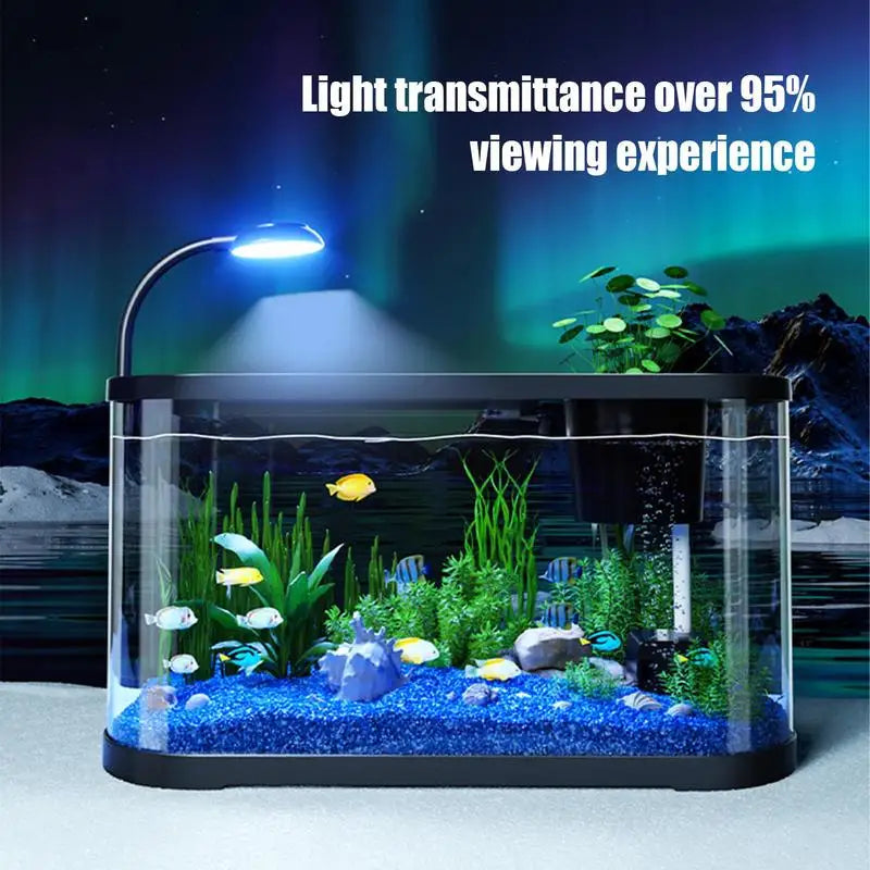 Desktop Small Betta Fish Tank Aquarium – Acrylic Office Micro Fishbowl with Filtration